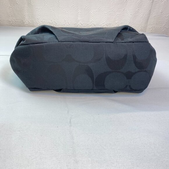 Coach Signature Charcoal Jacquard Hobo Shoulder Bag | F15067 | 🖤 Barb - Picture 4 of 14